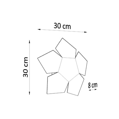 Applique Murale Géométrique Pentagone Noire