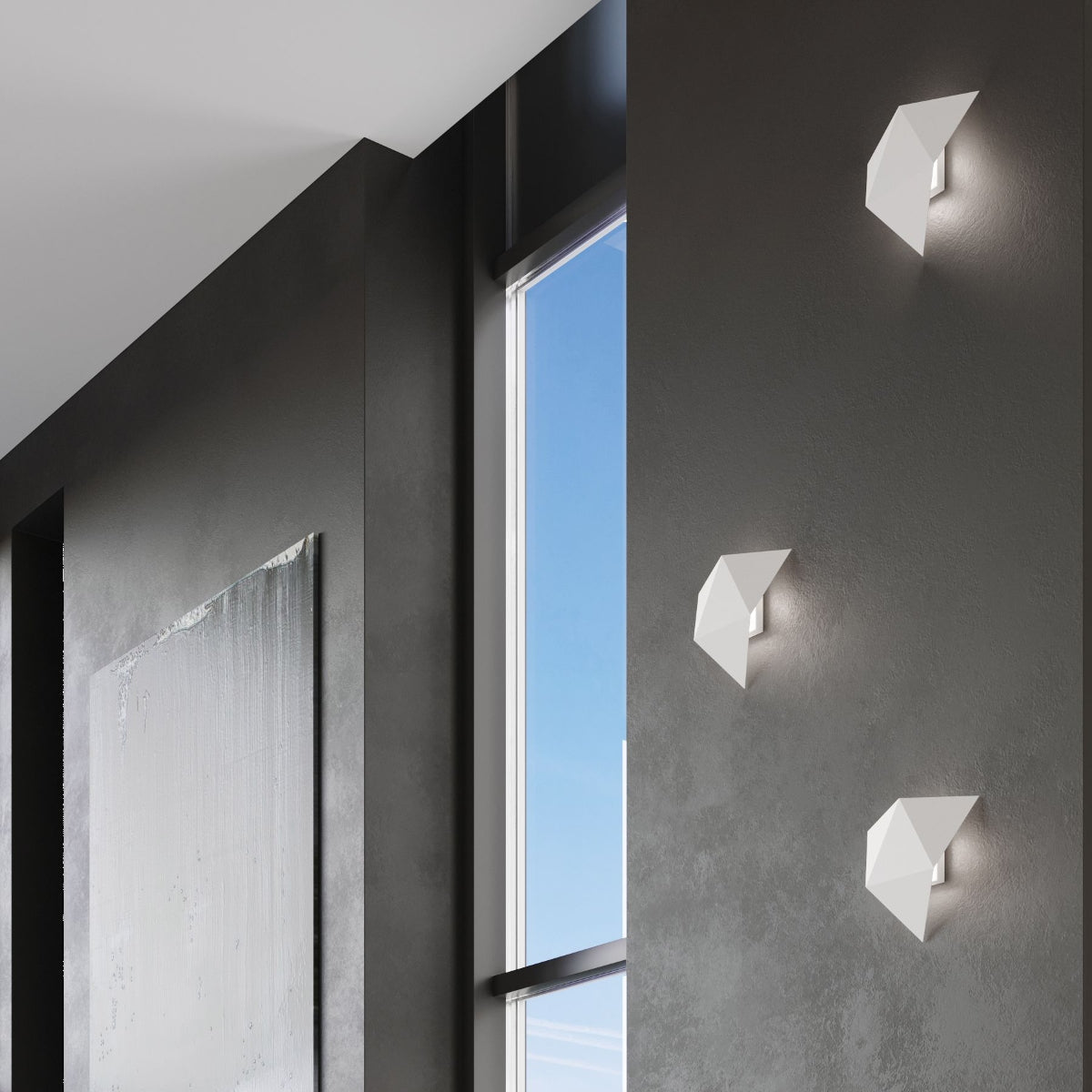 Applique Murale Géométrique Triangle Blanche