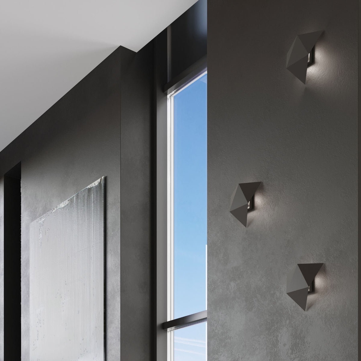 Applique Murale Géométrique Triangle Noire