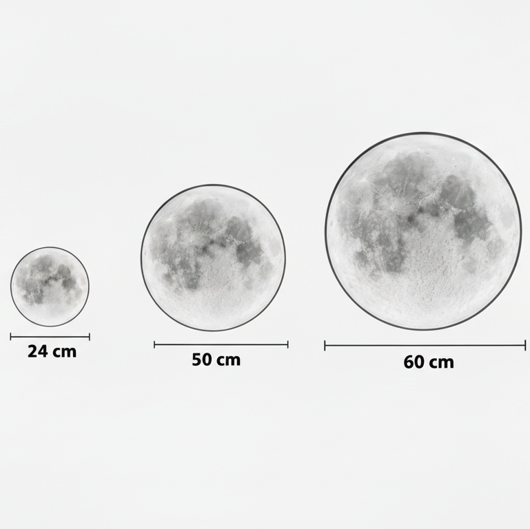 Applique Murale Lune LED Ronde, Effet Relief Lunaire