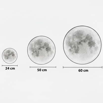 Applique Murale Lune LED Ronde, Effet Relief Lunaire