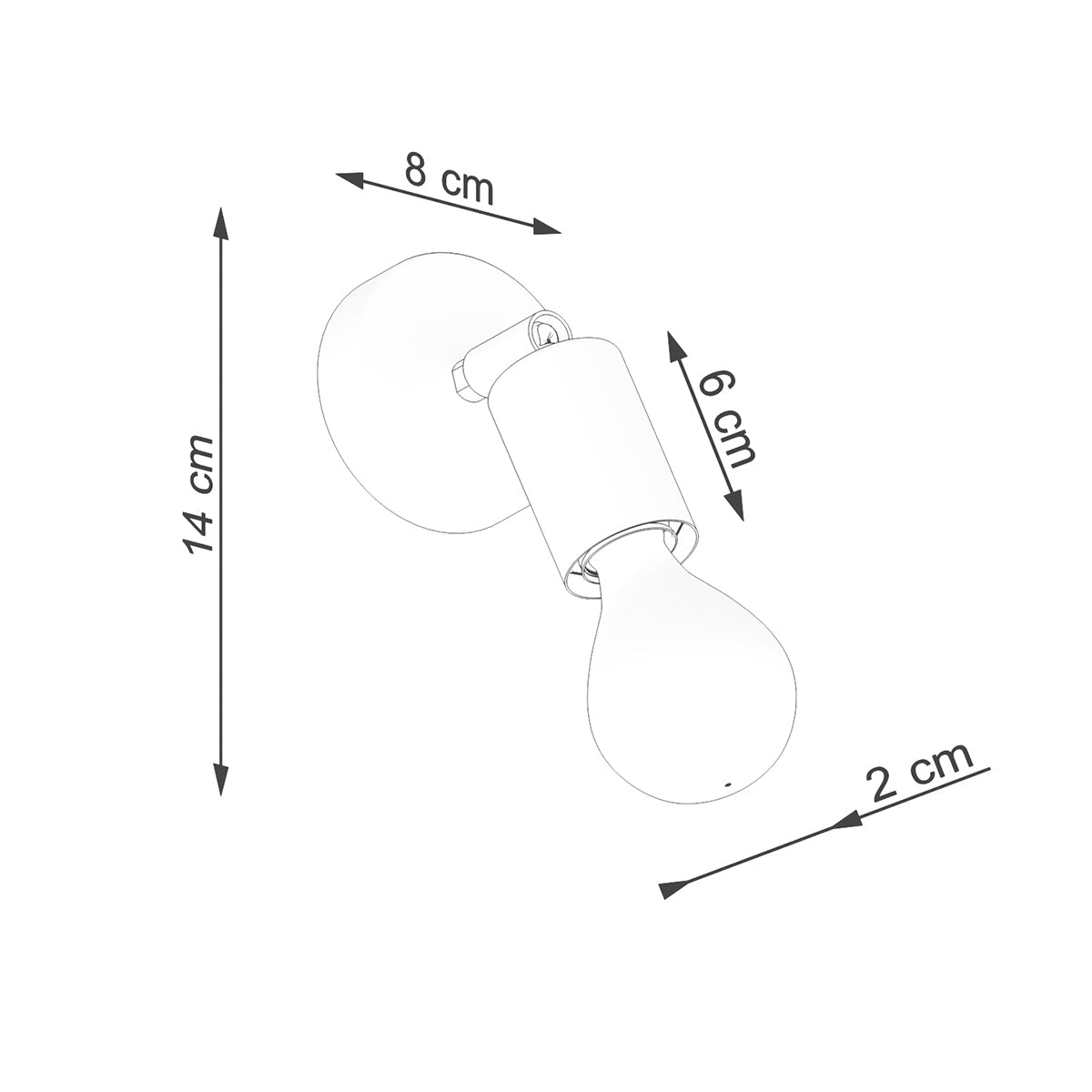 Applique Murale Orientable Spot Minimaliste Acier Noir