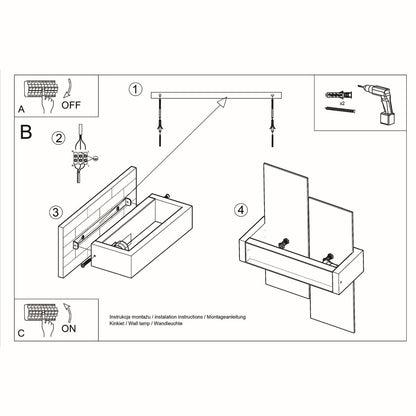 Applique Murale Panneaux Horizontal Blanche