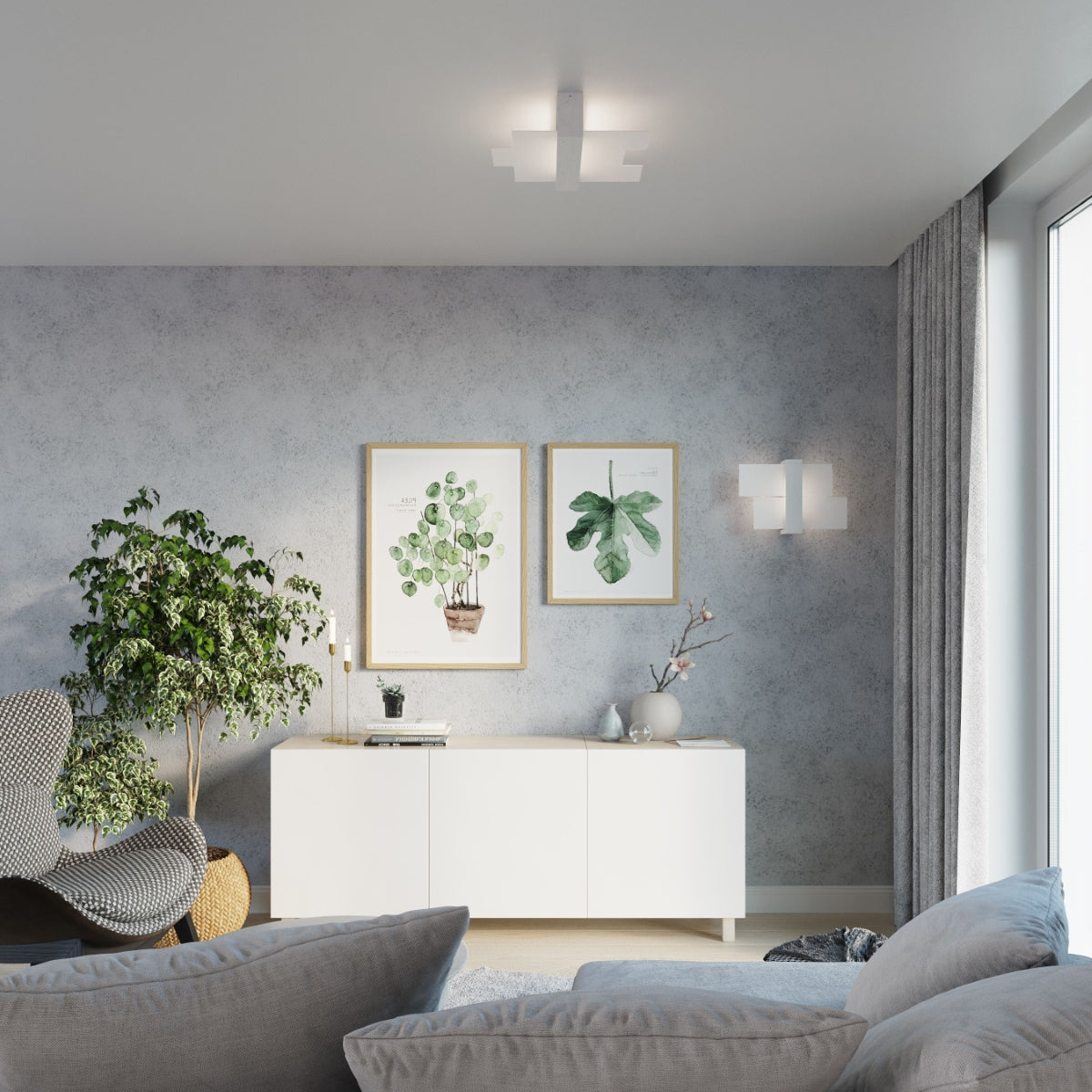 Applique Murale Panneaux Horizontal Blanche