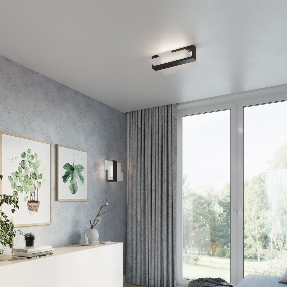 Applique Murale Panneaux Horizontal Noire