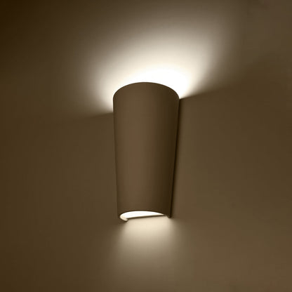 Applique Murale Pot Céramique Blanche, Éclairage Haut et Bas