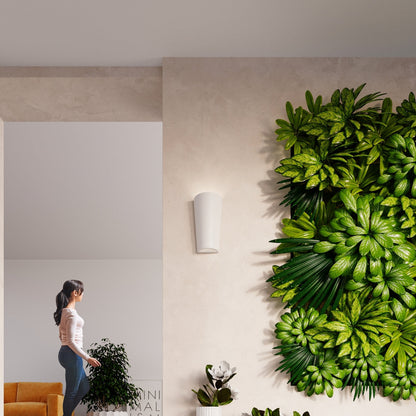 Applique Murale Pot Céramique Blanche, Éclairage Haut et Bas