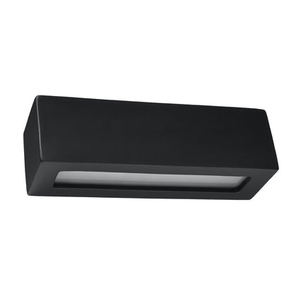 Applique murale rectangle céramique noire E27 haut et bas