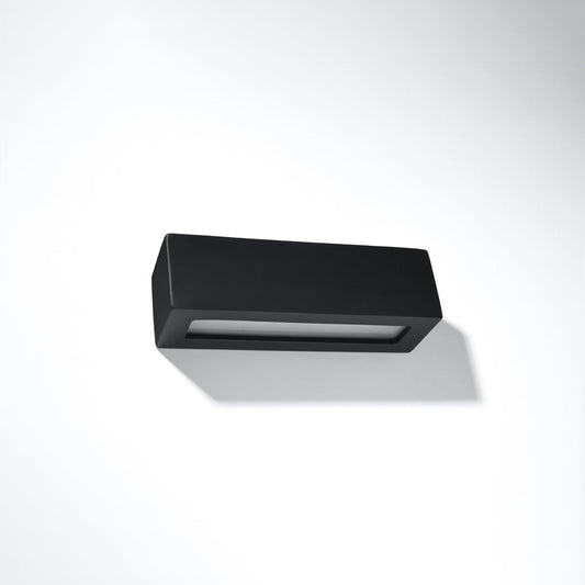 Applique murale rectangle céramique noire E27 haut et bas