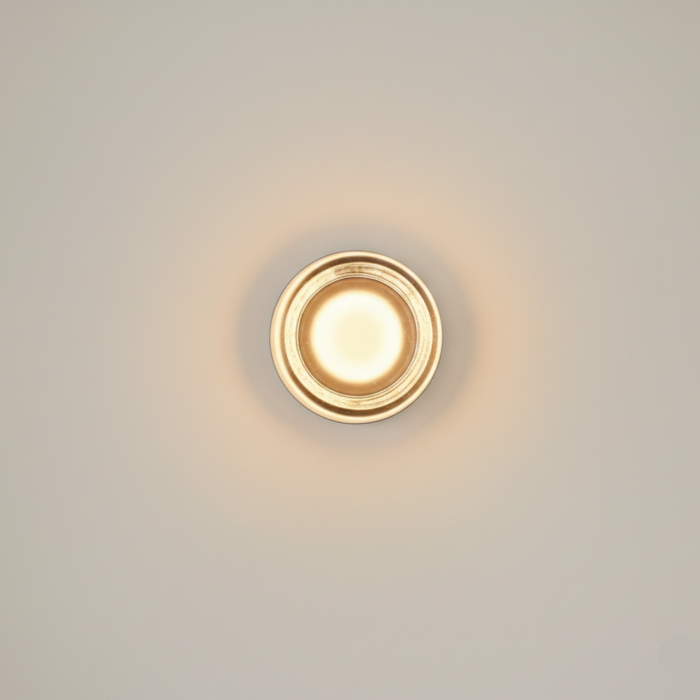 Applique murale ronde LED en acrylique fumé vintage