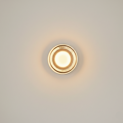 Applique murale ronde LED en acrylique fumé vintage