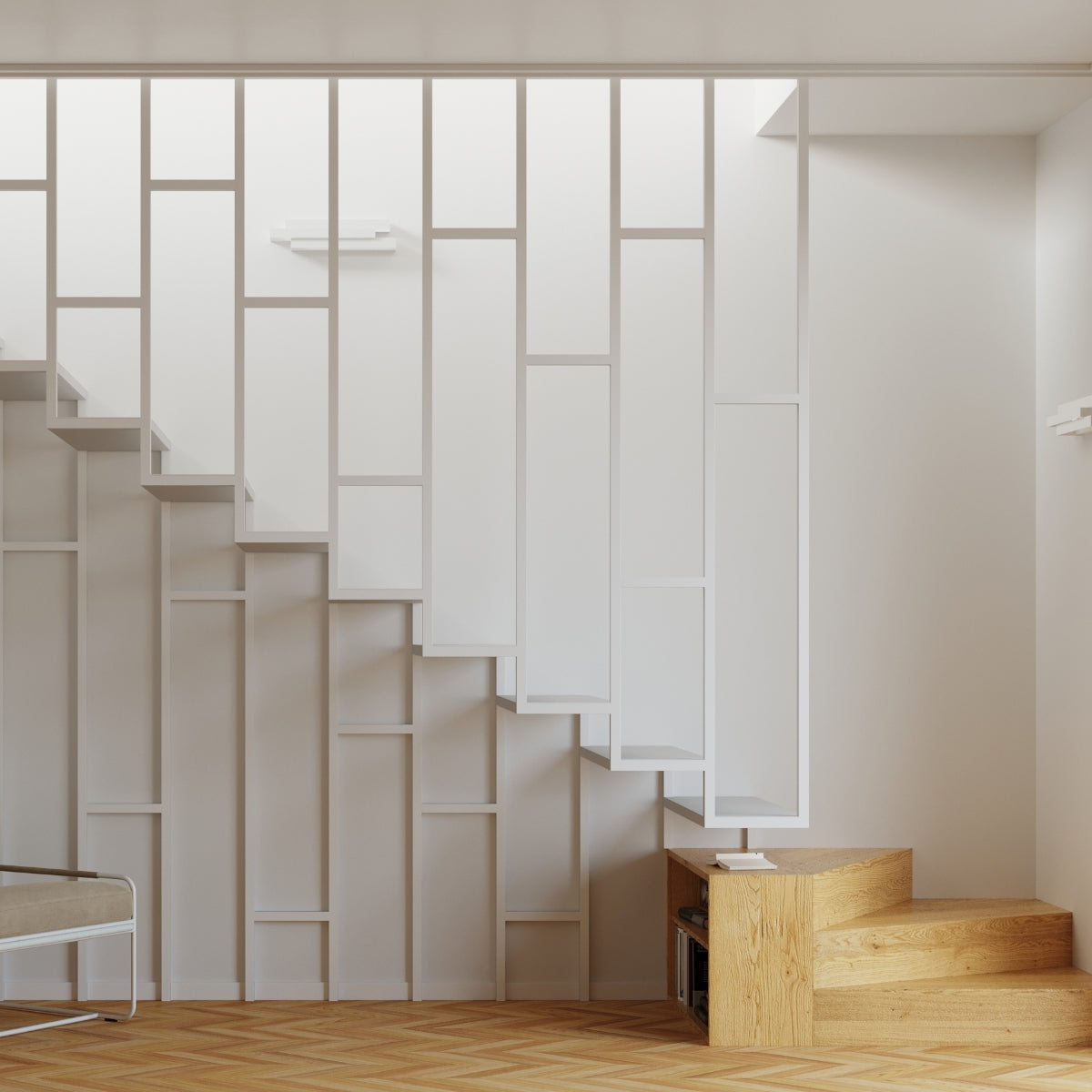 Applique Murale Triple Étage Blanche