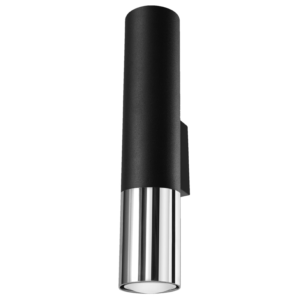 Applique Murale Tube Duo Metallic Acier Noir et Chrome