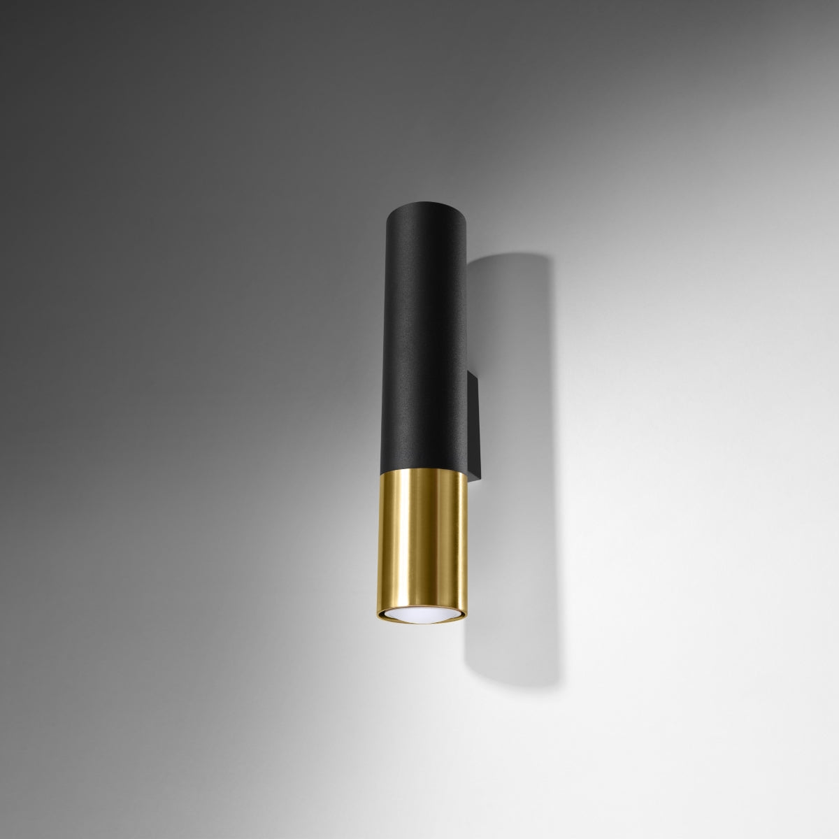Applique Murale Tube Duo Metallic Acier Noir et Doré