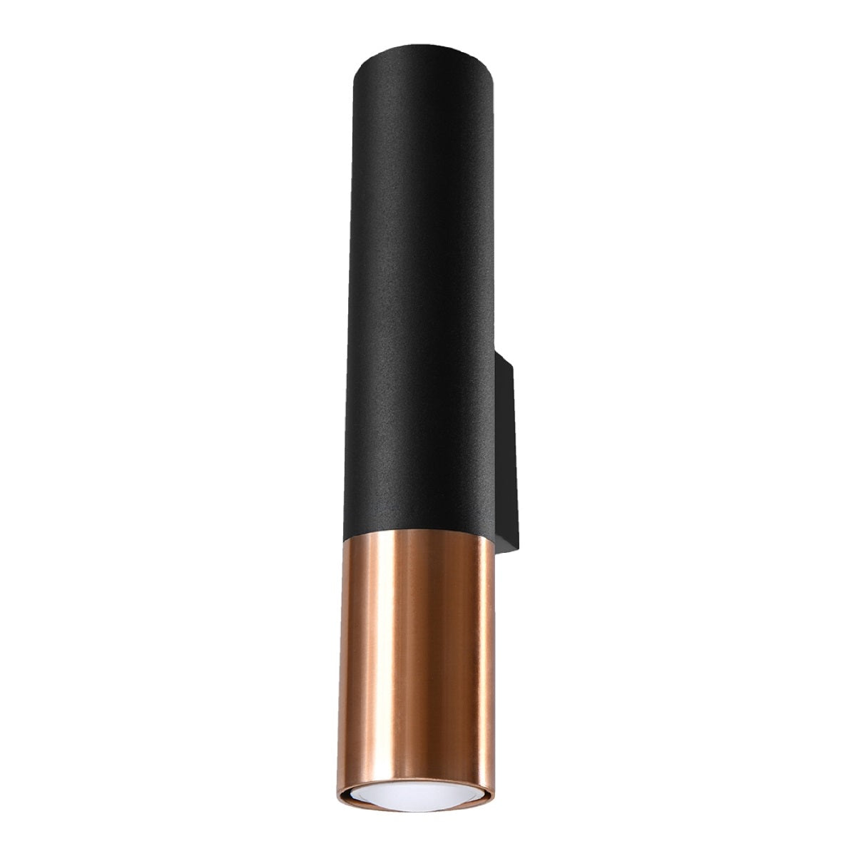 Applique Murale Tube Duo Metallic Acier Noir et Cuivre
