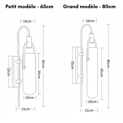 Applique Murale Design en Verre Opalin et Laiton Doré
