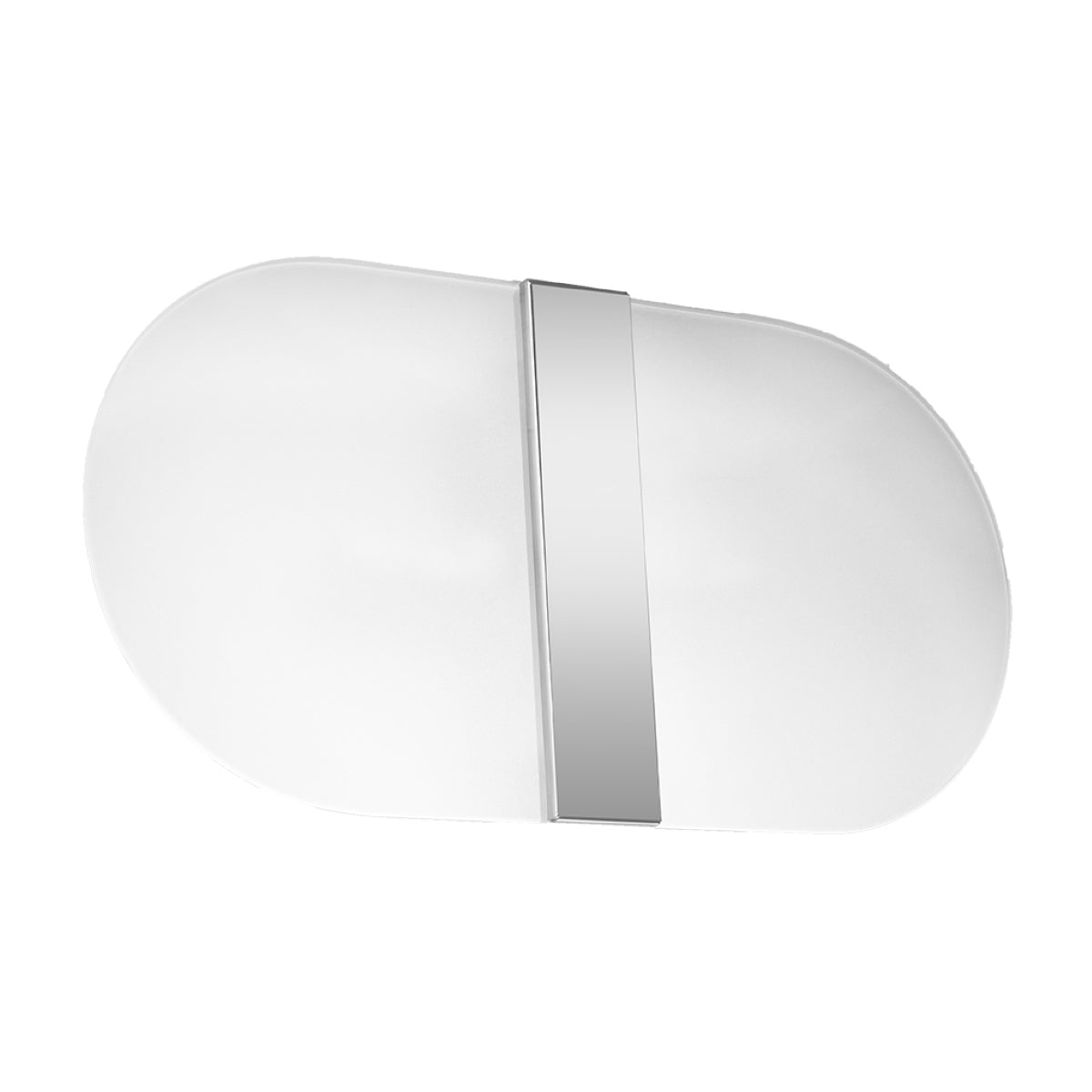 Applique Ovale Verre Blanc et Chrome