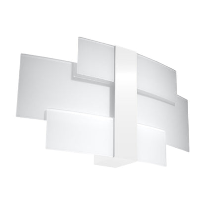 Applique Panneaux de Verre Blanc et Acier