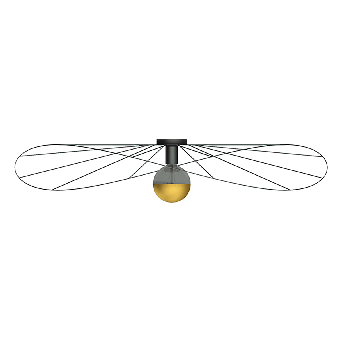 Applique / Plafonnier Circulaire Filaire Noir 110 cm