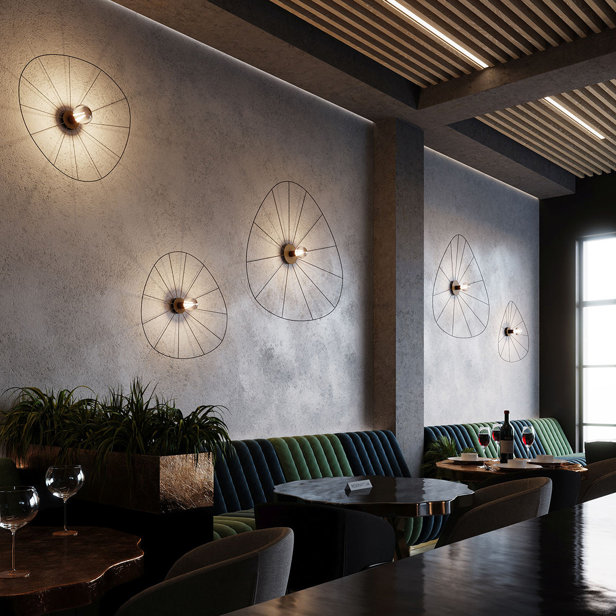 Applique / Plafonnier Circulaire Filaire Noir 140 cm