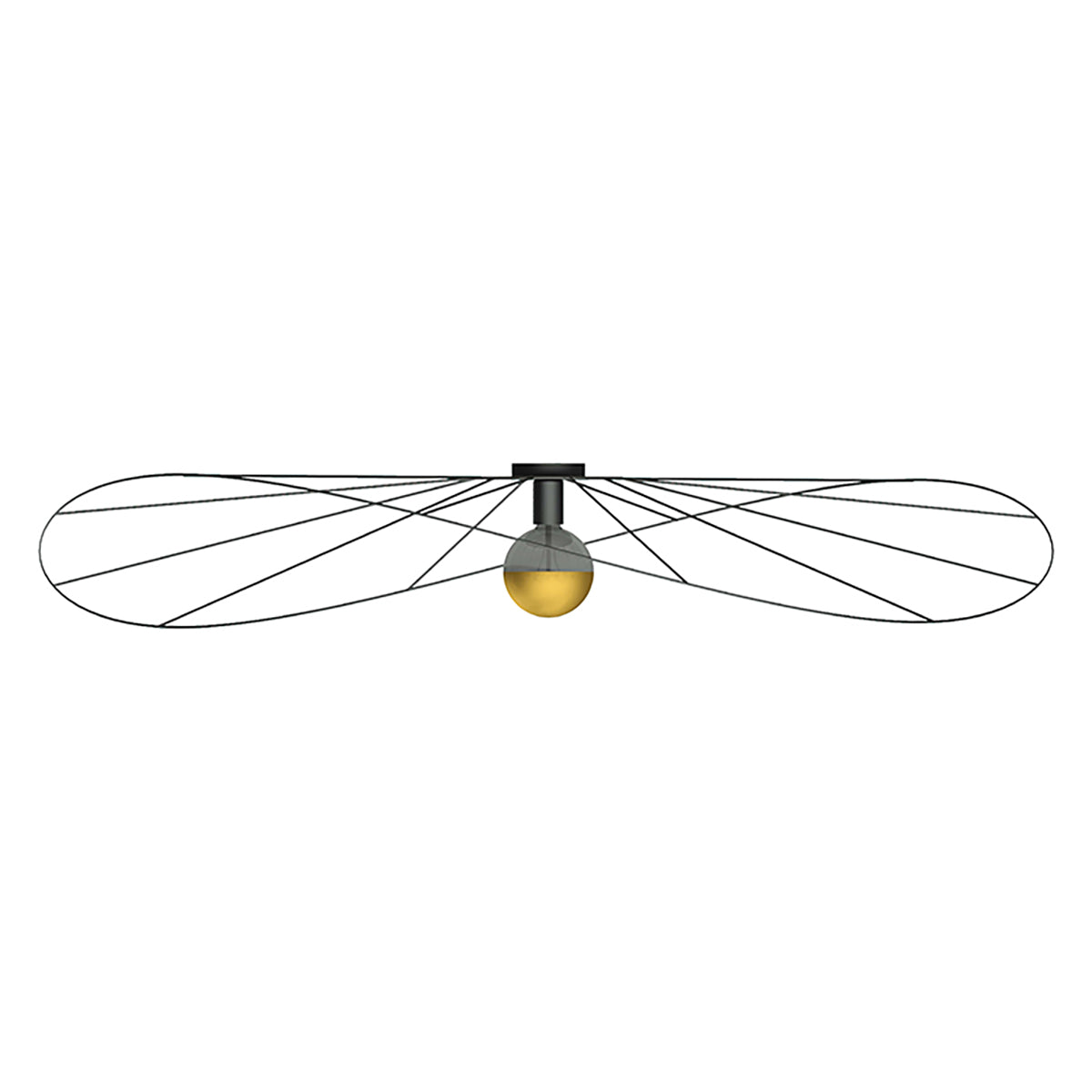 Applique / Plafonnier Circulaire Filaire Noir 140 cm