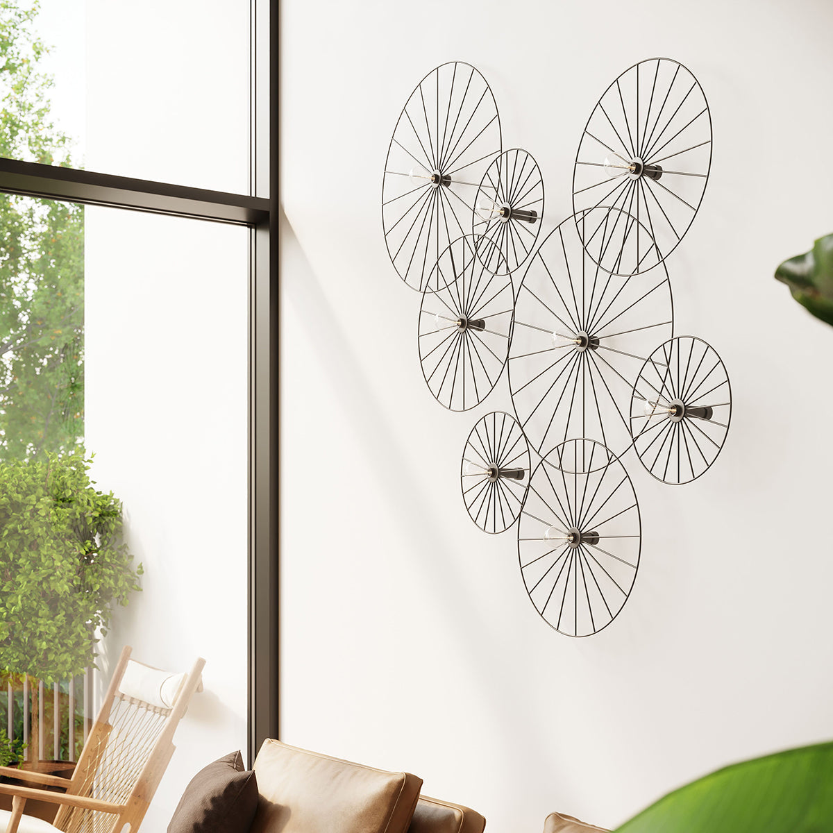Applique / Plafonnier Modulable Circulaire 30 cm Noir
