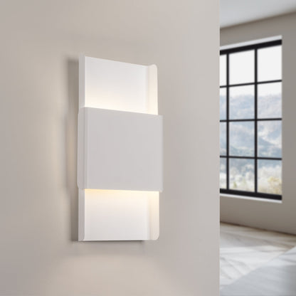 Applique Murale Design Plaque Acier Blanc