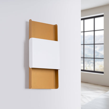 Applique Murale Design Plaque Bicolore Or et Blanc