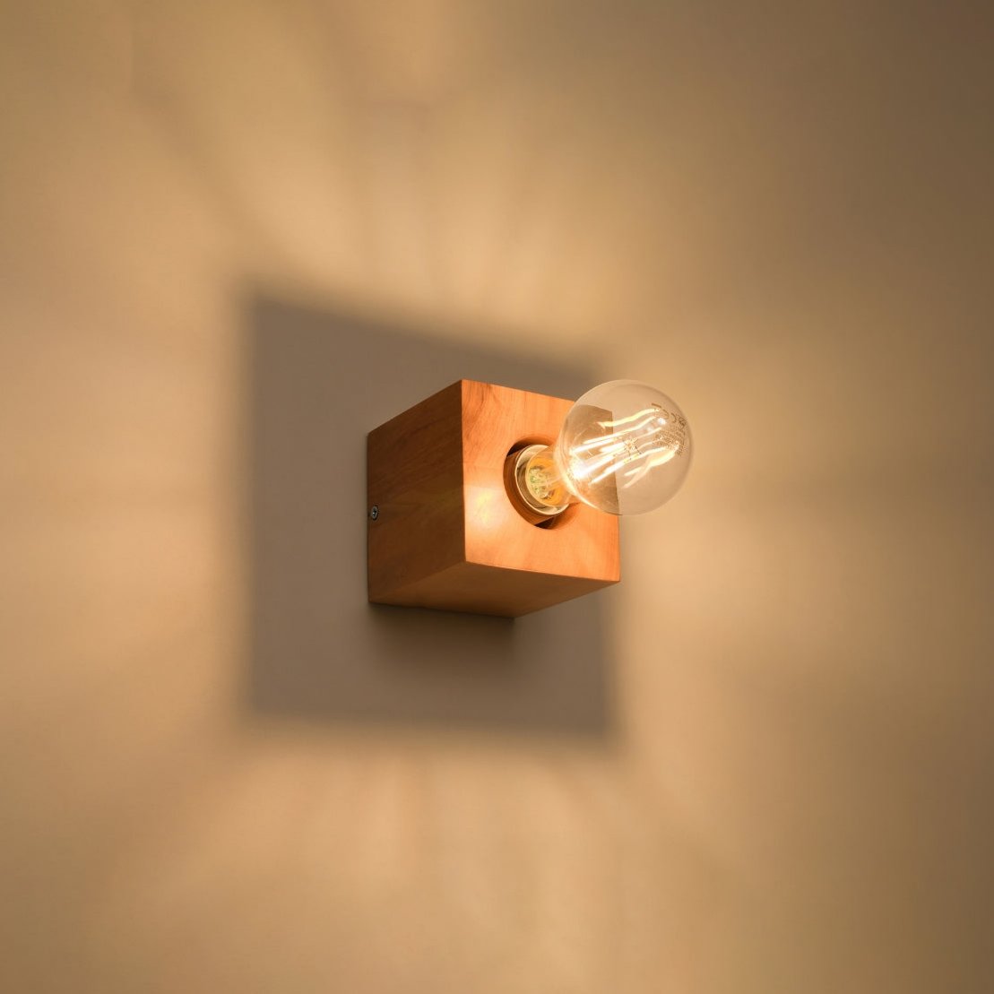 Applique Pure Cube en Bois Naturel