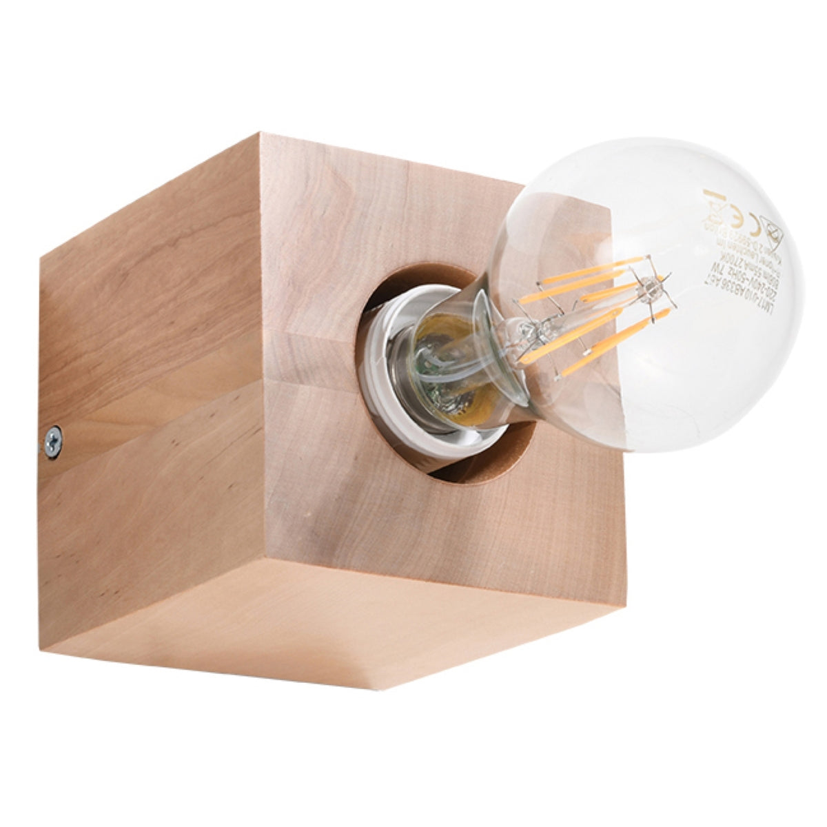 Applique Pure Cube en Bois Naturel