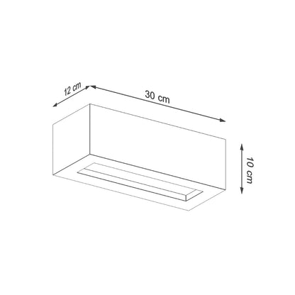 Applique Murale Rectangle Ouvert 30 en Béton