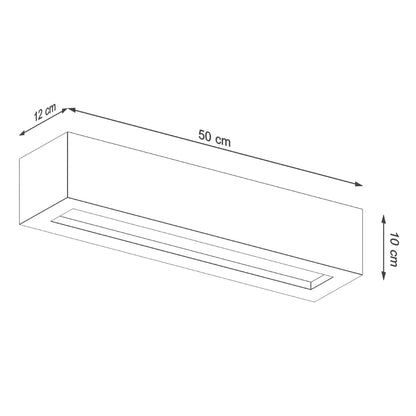 Applique Murale Rectangle Ouvert 50 en Béton