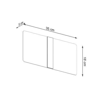 Applique Rectangle Verre Blanc et Chrome