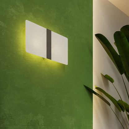 Applique Rectangle Verre Blanc et Chrome