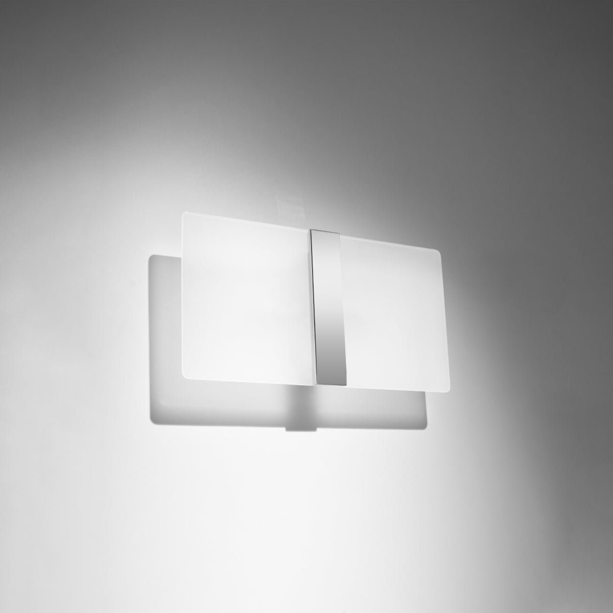 Applique Rectangle Verre Blanc et Chrome