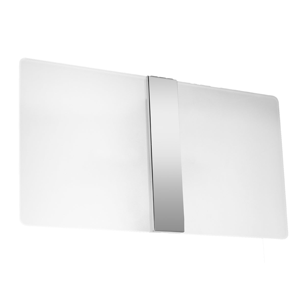 Applique Rectangle Verre Blanc et Chrome