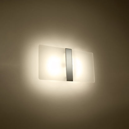 Applique Rectangle Verre Blanc et Chrome