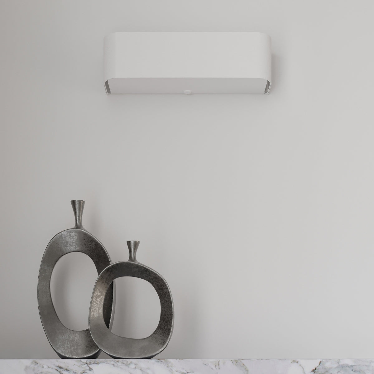 Applique Murale Rectangulaire Blanche en Tissu