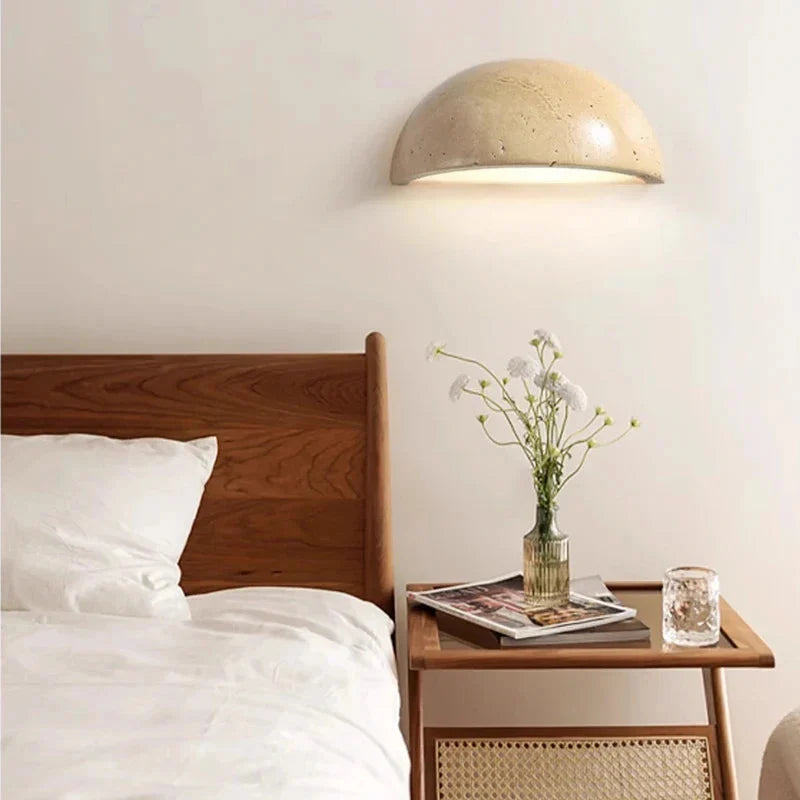 Applique Murale Demi-Cercle en Travertin Naturel