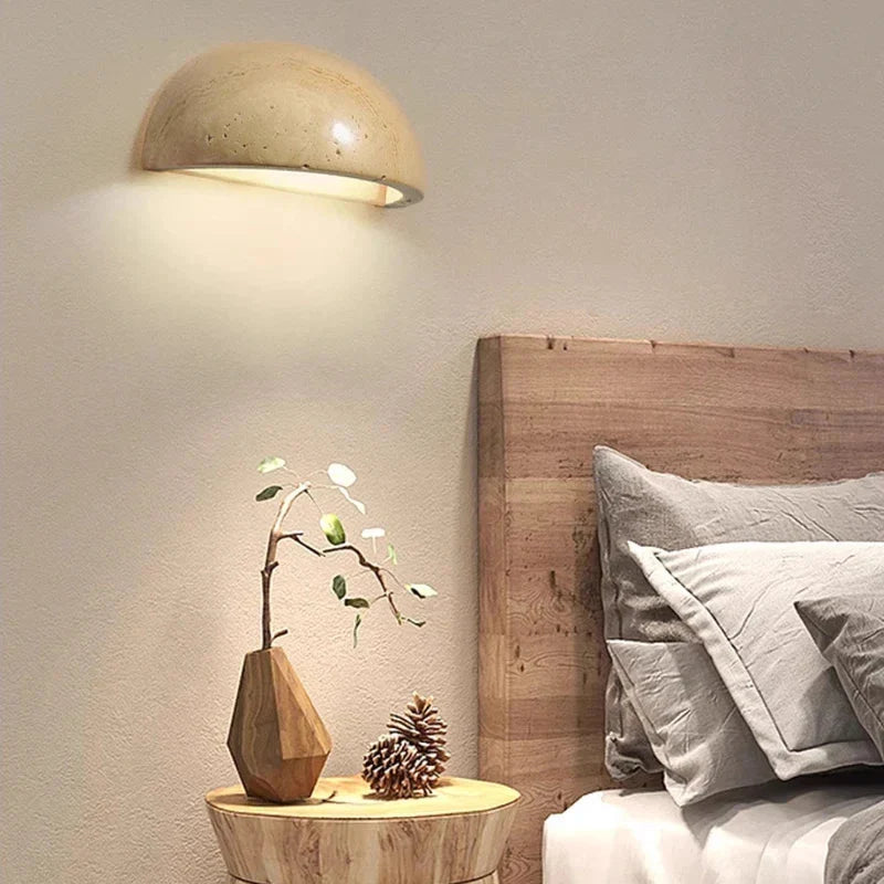 Applique Murale Demi-Cercle en Travertin Naturel