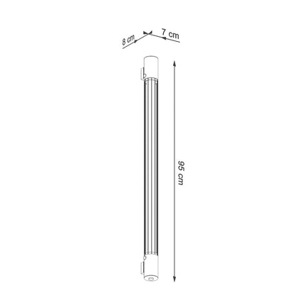 Applique Murale Tube Lumineux Noir Industriel