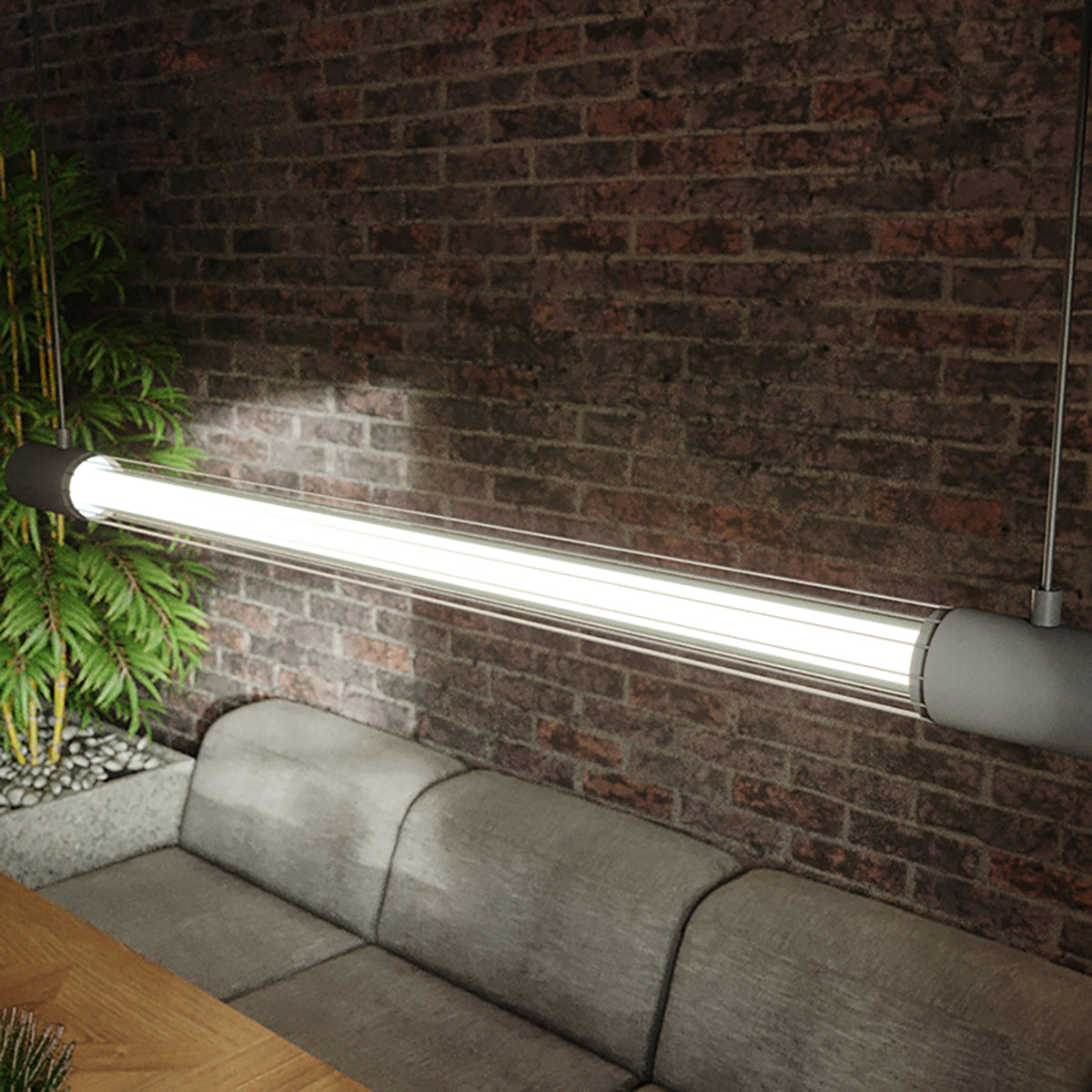 Applique Murale Tube Lumineux Noir Industriel