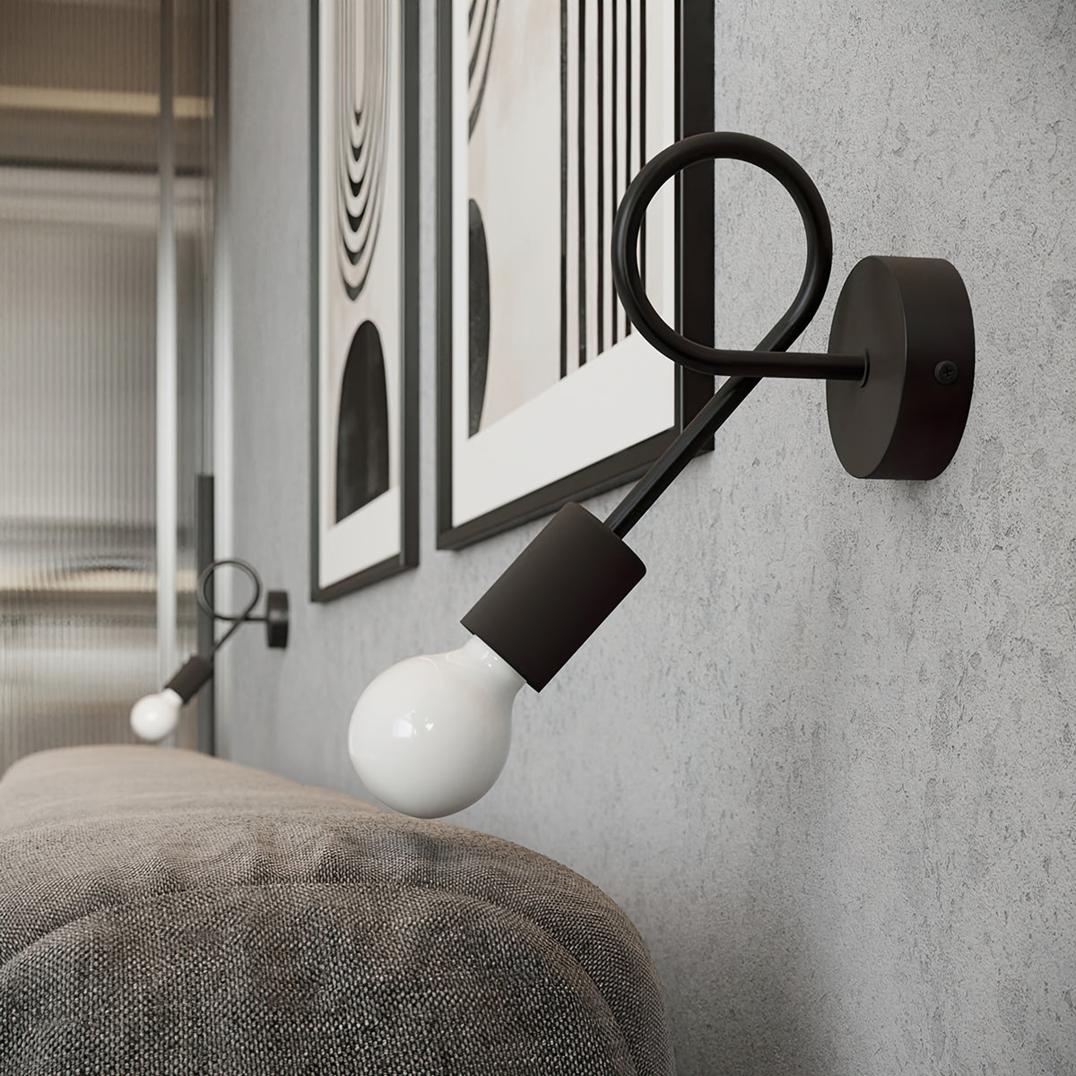 Applique Twist Moderne Noire Boucle Décorative