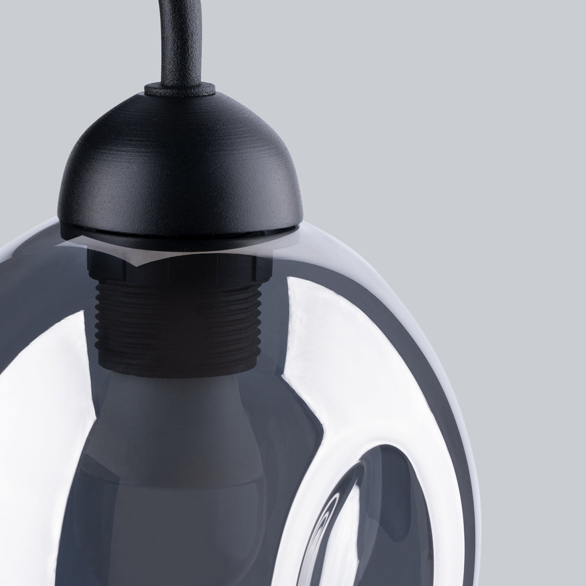 Applique Murale Verre Creusé Fumé Noir