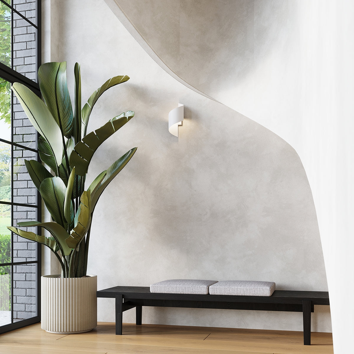 Applique Murale Vortex Spirale Acier Blanc