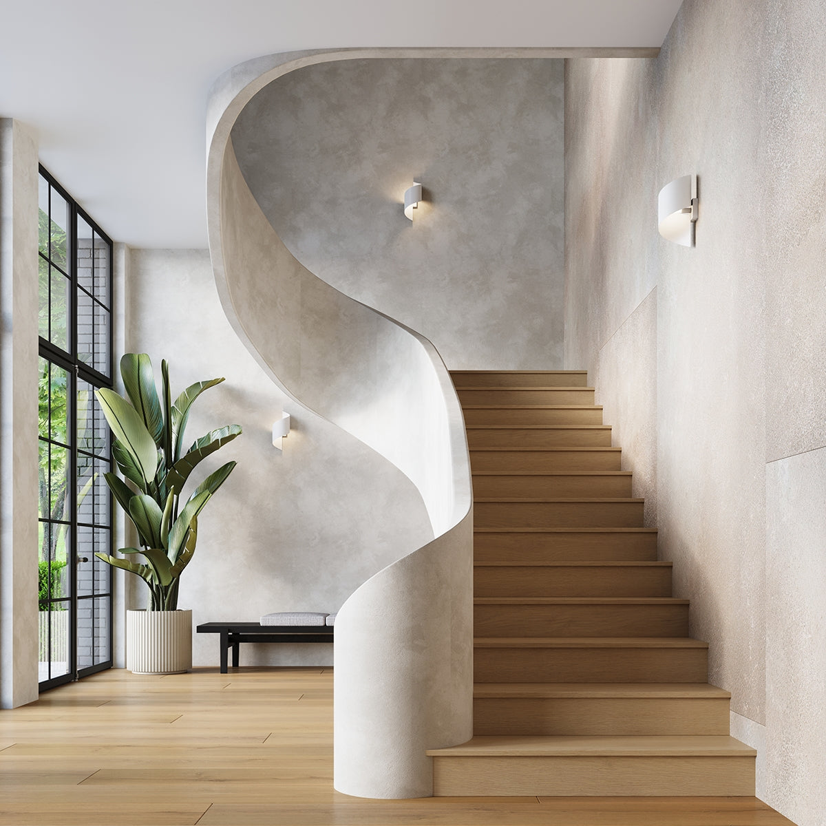Applique Murale Vortex Spirale Acier Blanc