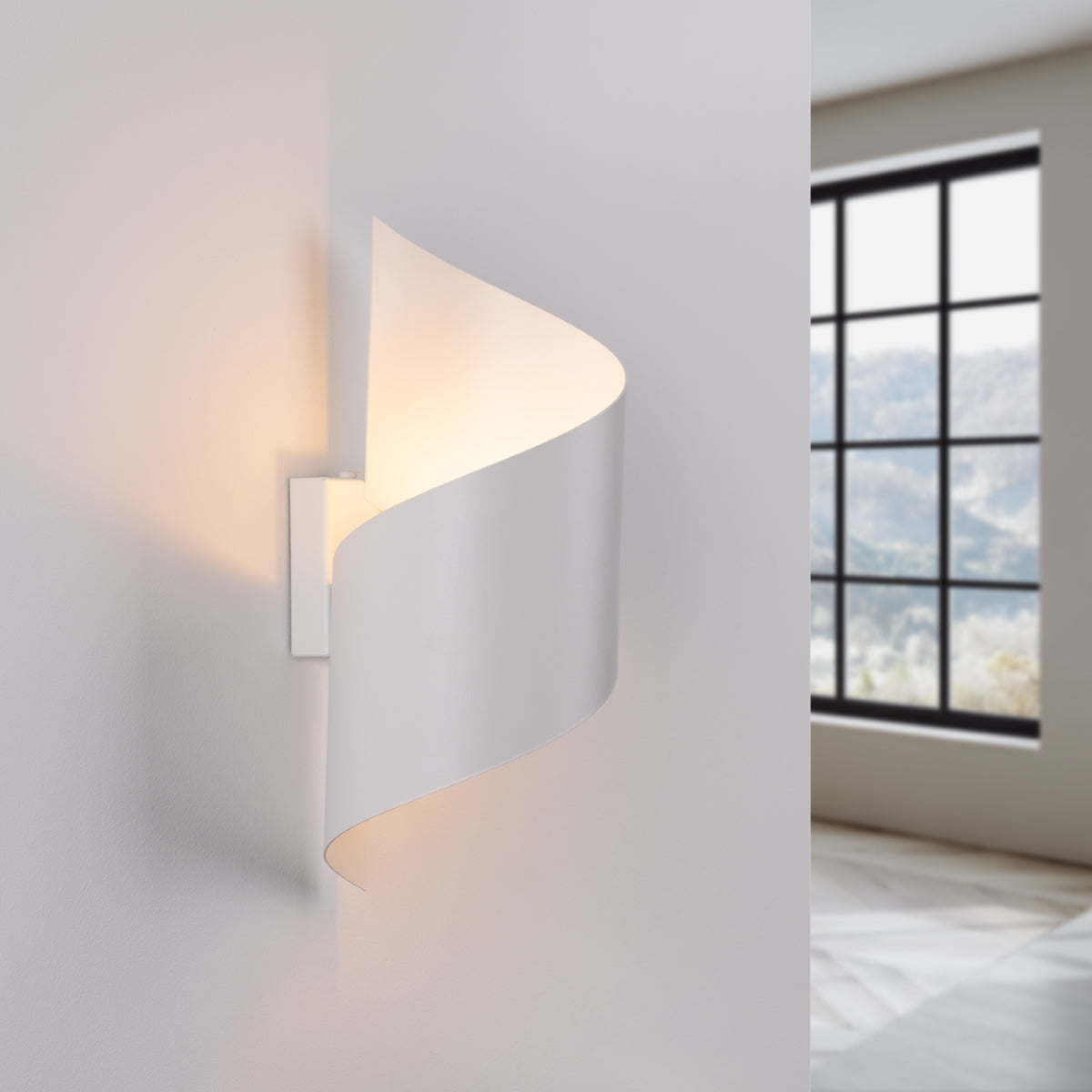 Applique Murale Vortex Spirale Acier Blanc
