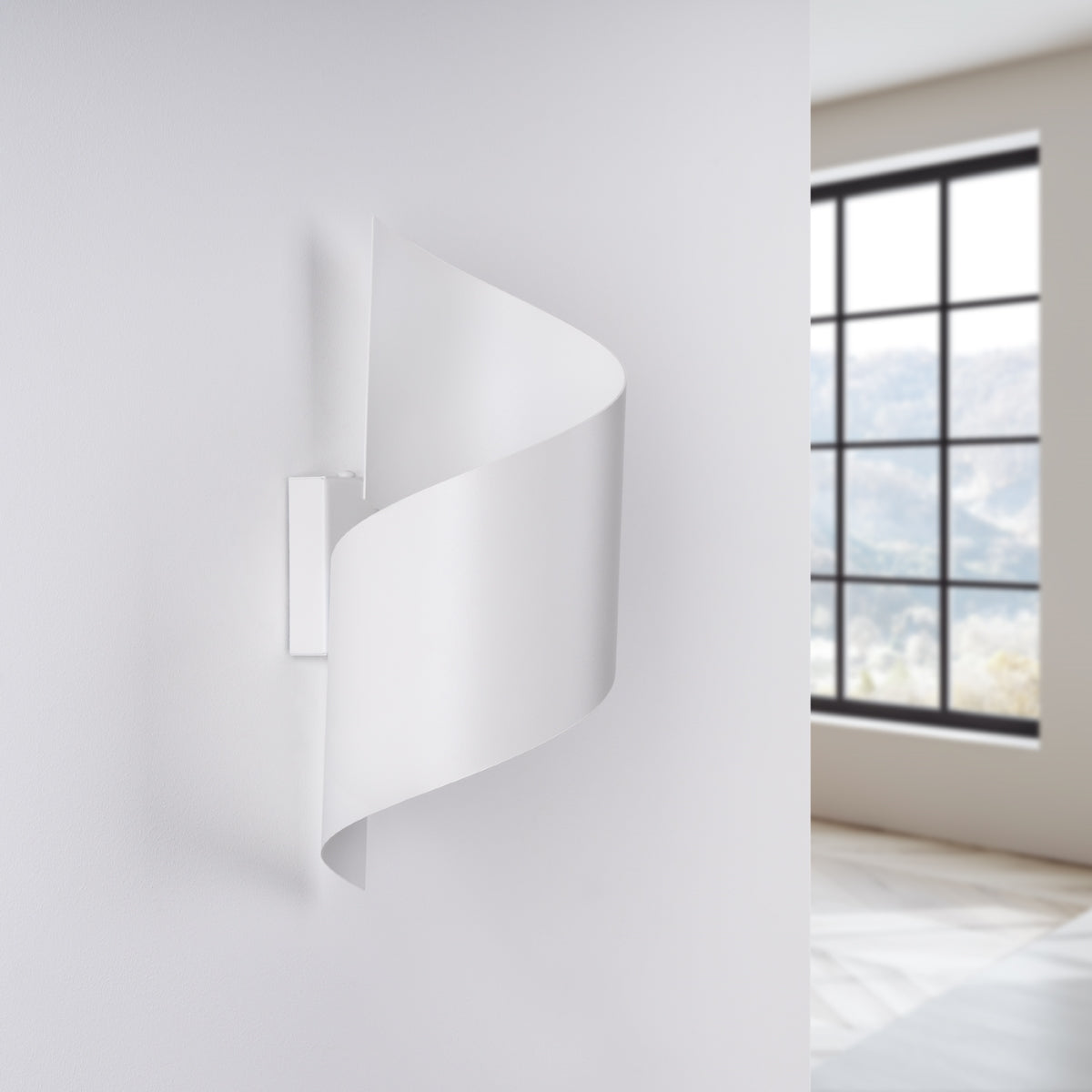Applique Murale Vortex Spirale Acier Blanc