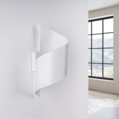 Applique Murale Vortex Spirale Acier Blanc