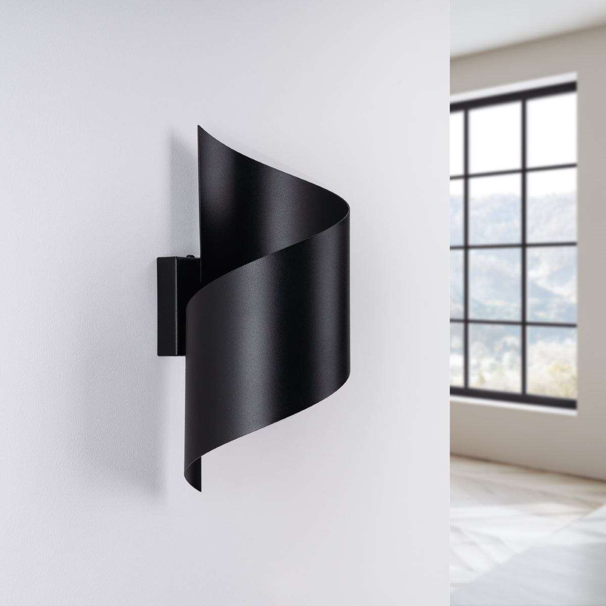 Applique Murale Vortex Spirale Acier Noir